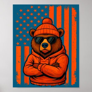 Affiche Graphisme d'ours vintage pour hommes femmes garçon