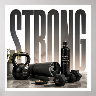 Affiche Graphisme éditorial de fitness de luxe intense