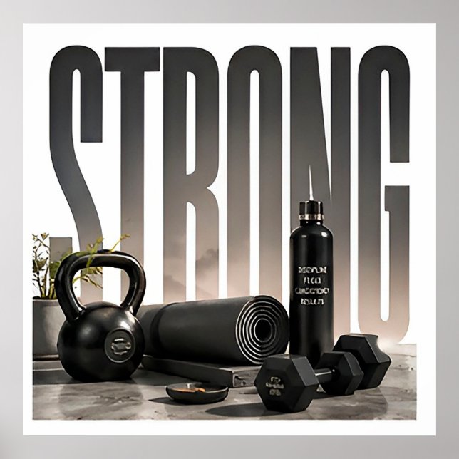 Affiche Graphisme éditorial de fitness de luxe intense  (Devant)