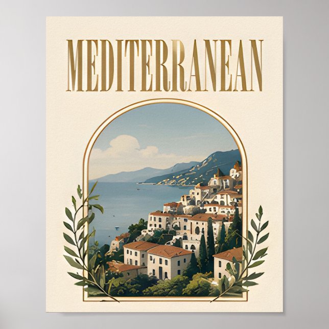Affiche Graphisme éditorial de luxe méditerranéen côtier (Devant)