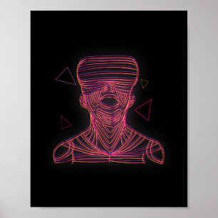 Affiche Graphisme en ligne pour un joueur de réalité virtu