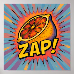Affiche Graphisme explosif d'art pop : Zèle de Zappage Zes