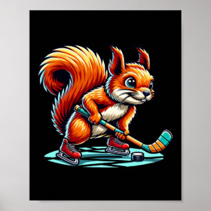 Affiche Graphisme illustré amusant de hockey sur glace d'é