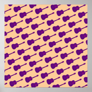 Affiche graphisme purple guitars