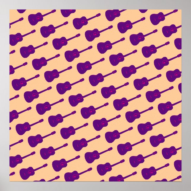 Affiche graphisme purple guitars (Devant)