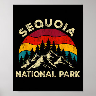 Affiche Graphisme rétro vintage parc national de sequoia