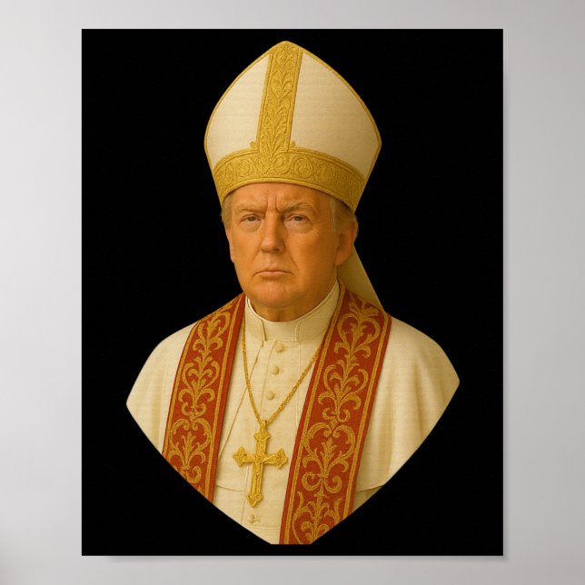 Affiche Graphisme Trump Pape - Création politique drôle  (Devant)