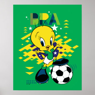 Affiche Graphisme TWEETY™ Équipe de football du Brésil