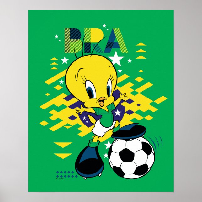 Affiche Graphisme TWEETY™ Équipe de football du Brésil (Devant)