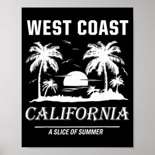 Affiche Graphisme vintage de plage californienne de la côt