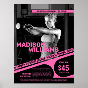 Affiche Gras Bright Pink Personal Trainer Photo