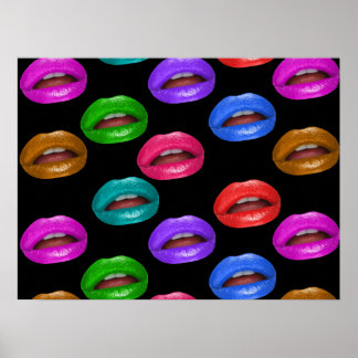 Affiche Gras Coloré Pouty Lipstick lèvres