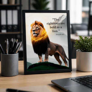 Affiche Gras comme un lion Proverbes 28:1