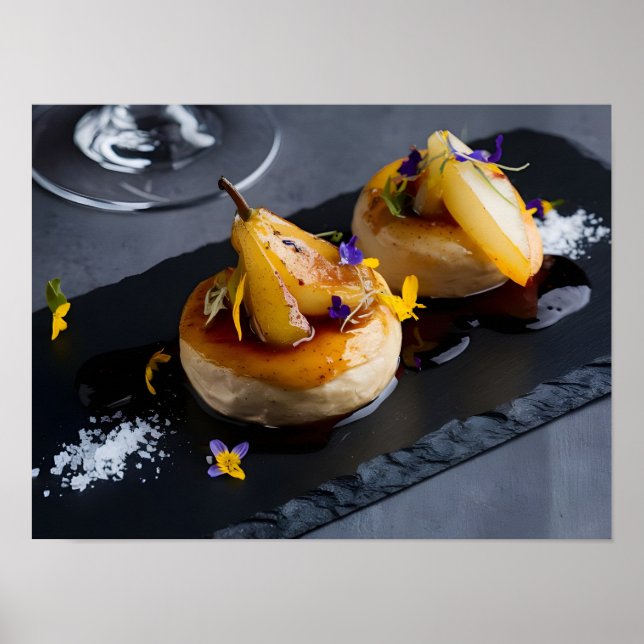 Affiche Gras de foie gras gourmand avec réduction du vin r (Devant)