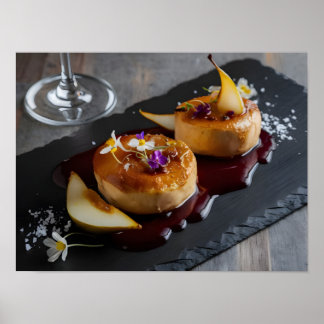 Affiche Gras de foie gras gourmand avec réduction du vin r