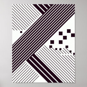 Affiche Gras Diagonal avec Carrés géométriques
