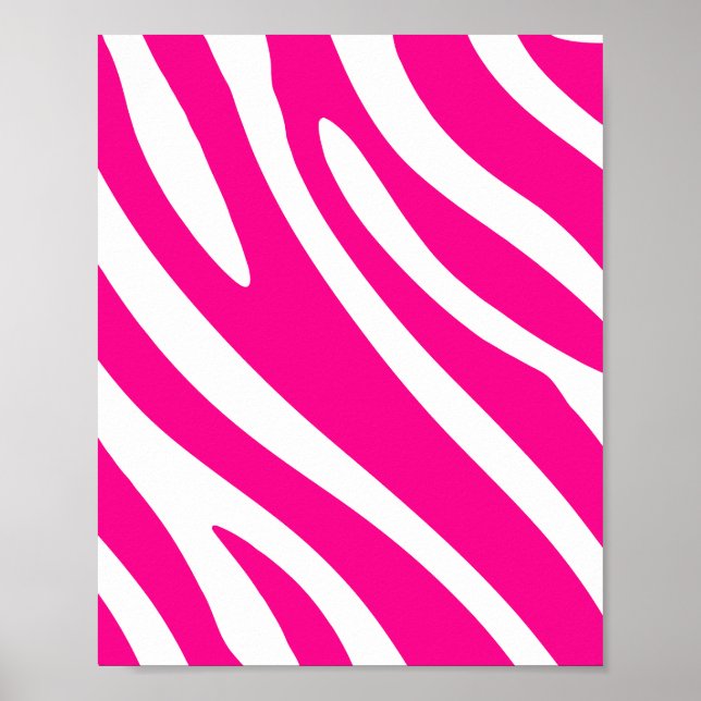 Affiche Gras Gris rose Zebra (Devant)