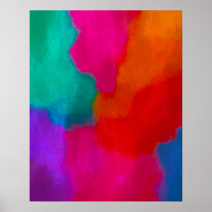 Affiche Gras Metallic Colorful peinture Abstraite