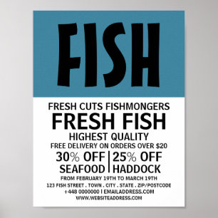 Affiche Gras Moderne, Pêcheur/Épouse, Marché aux Poissons