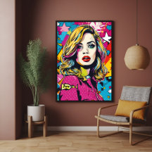 Gras Retro Pop Art Portrait