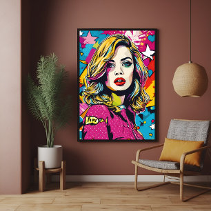 Affiche Gras Retro Pop Art Portrait