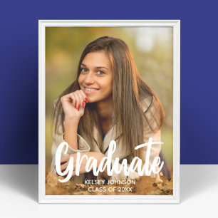 Affiche Gras Script Graduate Photo Custom 2025 Graduation