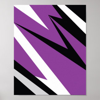 Affiche Gras violet et noir Zigzag Résumé Conception