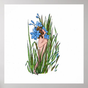 Affiche Grass bleu