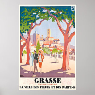 Affiche Grasse Ville des Fleurs et des Parfums France Vint
