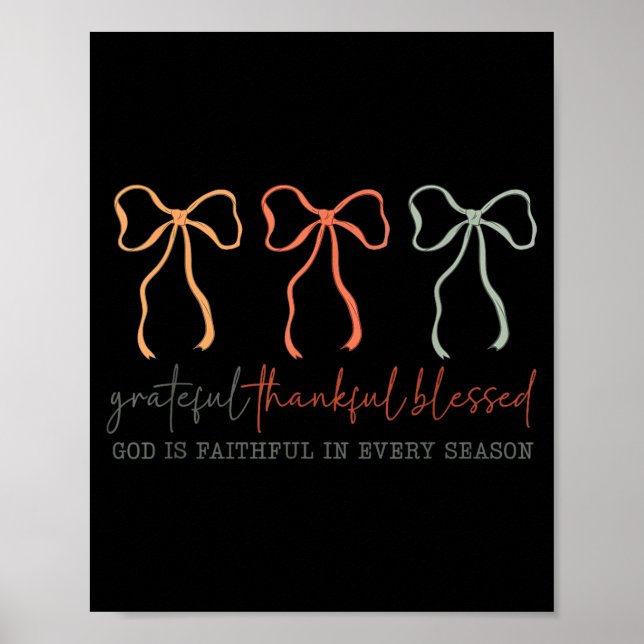 Affiche Grateful Thankful Blessed God's Faithful Christian (Devant)