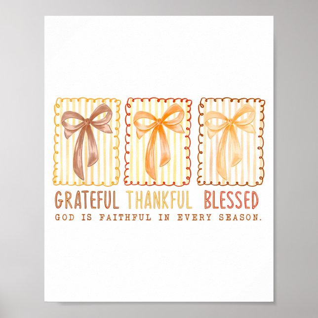 Affiche Grateful Thankful Blessed God's Faithful Christian (Devant)