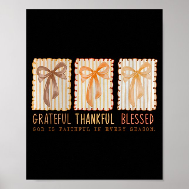 Affiche Grateful Thankful Blessed Religious Christian  (Devant)
