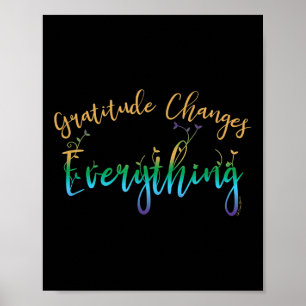 Affiche Gratitude Change Tout Motivationnel Positif
