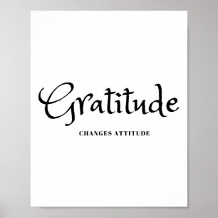 Affiche Gratitude Changements Attitude Thanksgiving Fall S