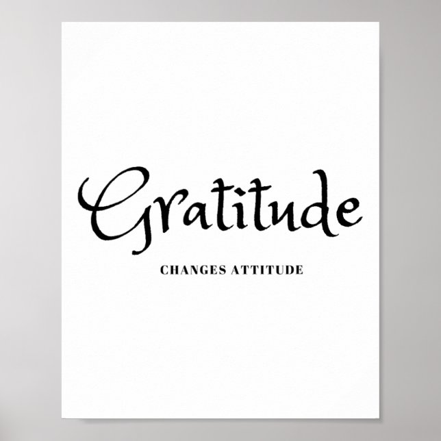 Affiche Gratitude Changements Attitude Thanksgiving Fall S (Devant)