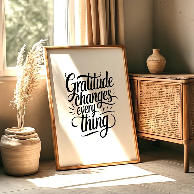 Affiche Gratitude Changes Everything Wall Art Print (Créateur téléchargé)