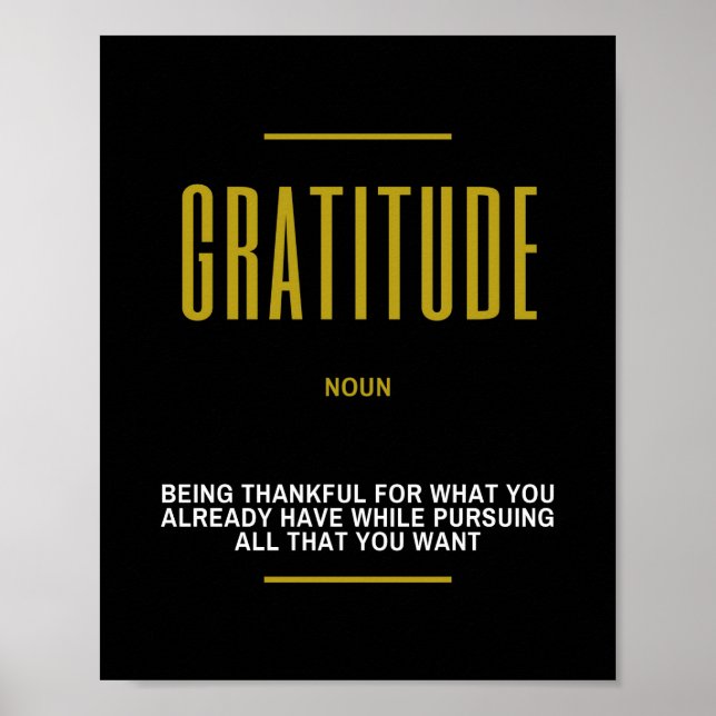 Affiche Gratitude Citation Inspirationnelle Sur Le Succès (Devant)