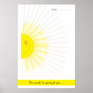 Affiche Gratitude mensuelle Mindfulness Raies de soleil