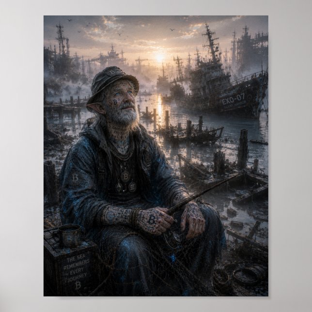 Affiche Gratitude / Pêcheur / Un Havre Paisible (Devant)