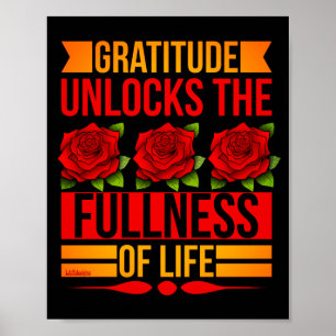 Affiche GRATITUDE UNLOCKS THE FULLNESS OF LIFE inspiring  
