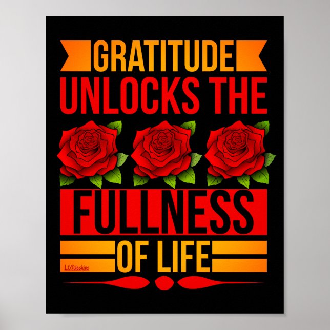 Affiche GRATITUDE UNLOCKS THE FULLNESS OF LIFE inspiring   (Devant)
