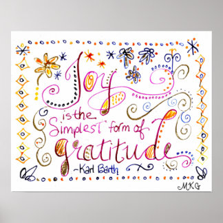 Affiche Gratitude Whimsical Art Citation Lettrée À La Main