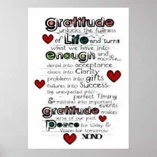Affiche Gratitude / Wisdom on Life / Typography Design
