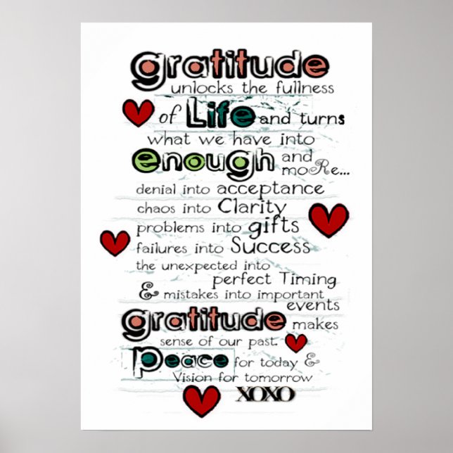 Affiche Gratitude / Wisdom on Life / Typography Design (Devant)