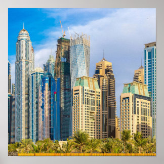 Affiche gratte-ciel moderne de Dubaï Corniche