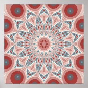 Affiche Grattez moderne Kaleidoscope Mandala art fractal