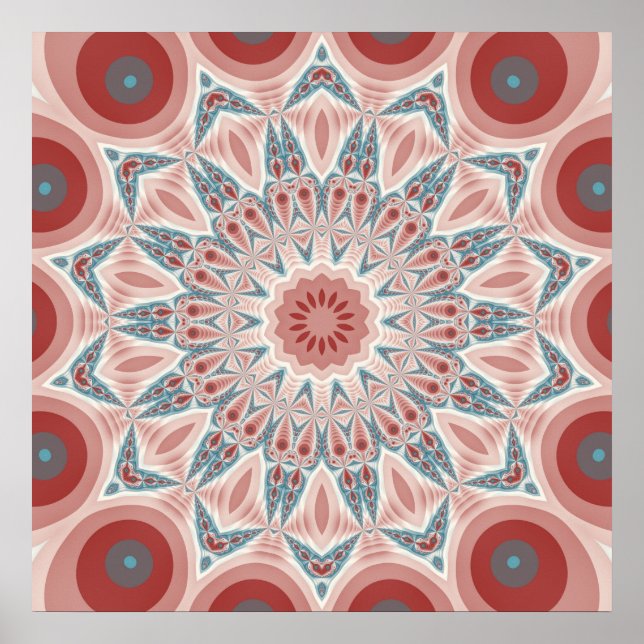 Affiche Grattez moderne Kaleidoscope Mandala art fractal (Devant)
