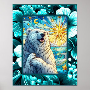 Affiche Gratuit Ours Polaire Whimsical Faux Verre Tiré