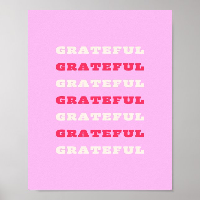 Affiche Gratuit, Remerciements, Citation De Gratitude, Ros (Devant)