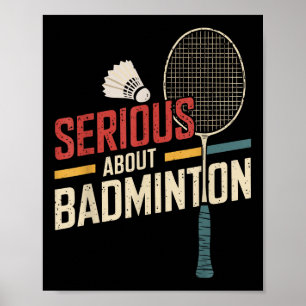 Affiche Grave à propos de Badminton Funny